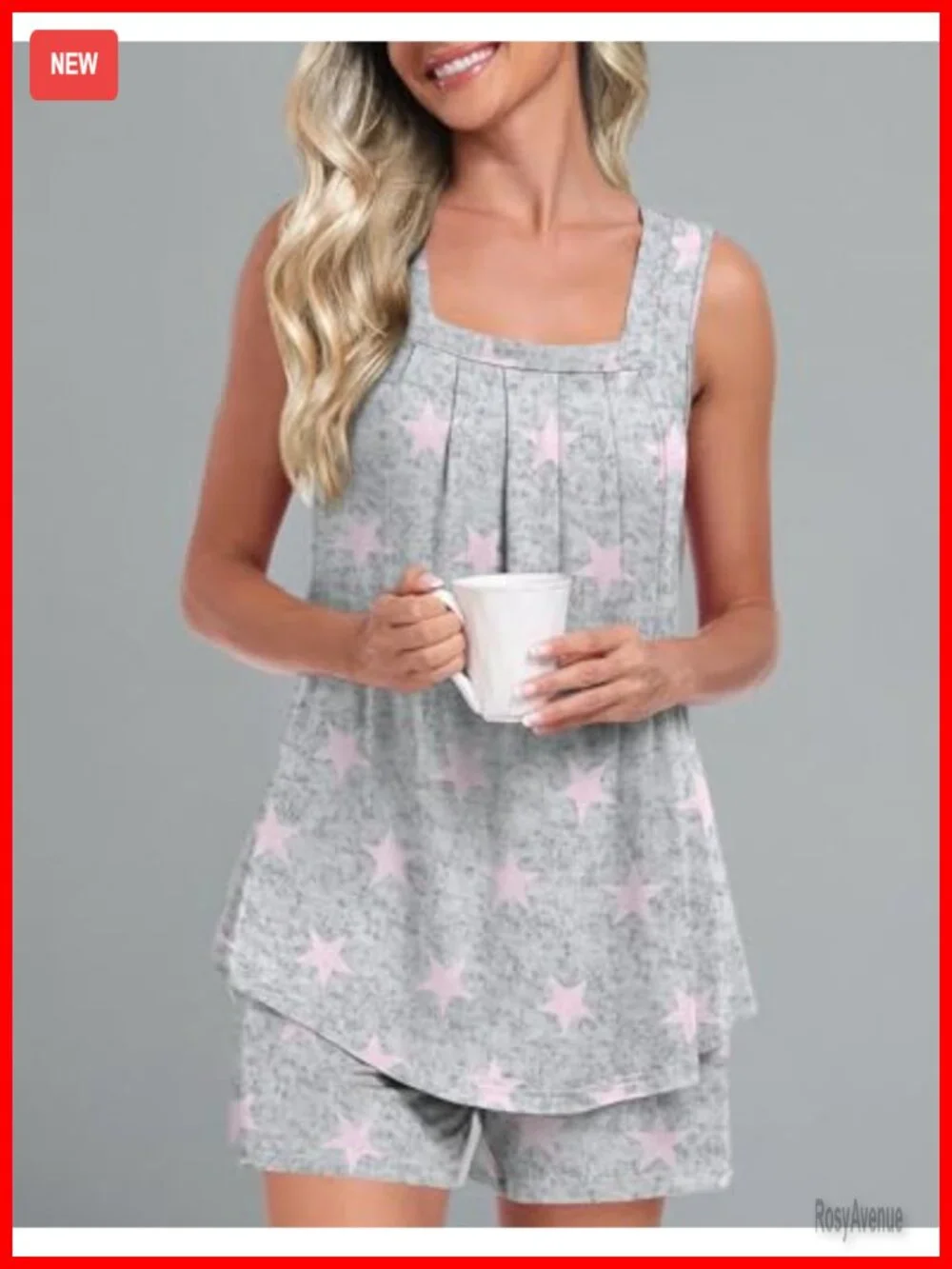 Sleeveless Pajama Set with Pockets Soft Rayon Spandex Lounge Set